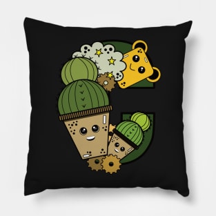 Cute kawai Cactus doodler Pillow