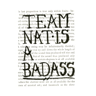 Nat is a Badass large text- black design T-Shirt