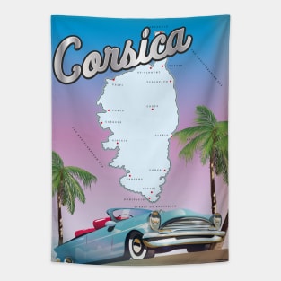 Corsica car travel poster Tapestry