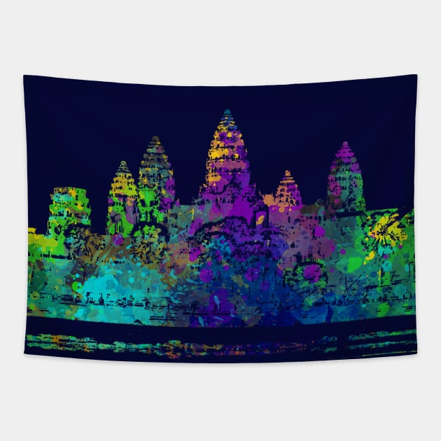 Colourful Angkor Wat Tapestry by Seraphine