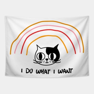 I do what I want funny cat Tapestry