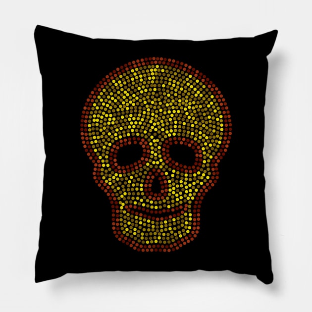 Gold Sequins Skull Pillow by darezd