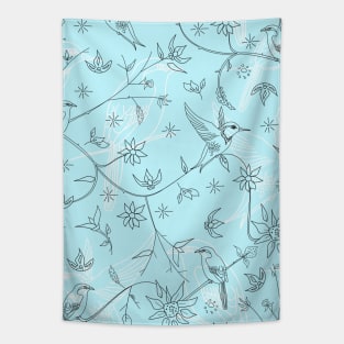 Hand drawn flying birds Tapestry