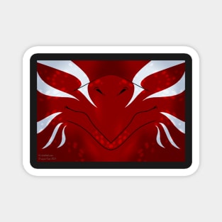 Red with White Stripes Dragon Mask Magnet