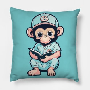 Monkey Baseball Player Pillow