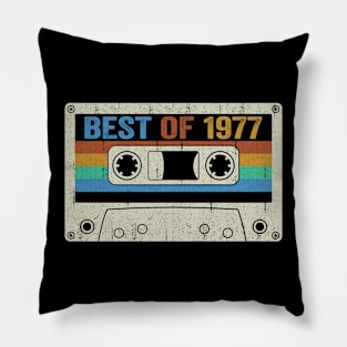 Best Of 1977 47th Birthday Gifts Cassette Tape Vintage Pillow