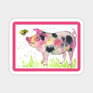 Spotty Pig and a Bumble bee Magnet