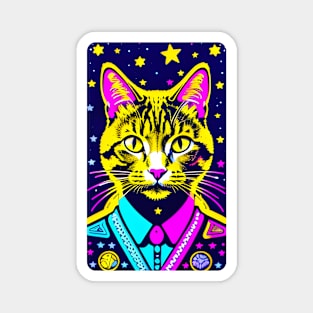 Cosmic Retro Cat Magnet