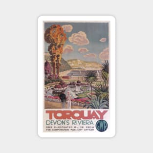 Torquay, Devon - GWR - Vintage Railway Travel Poster - 1930s Magnet