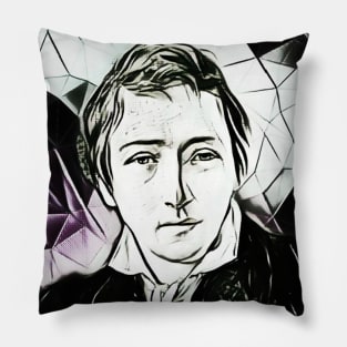 Heinrich Heine Black And White Portrait | Heinrich Heine Artwork 3 Pillow