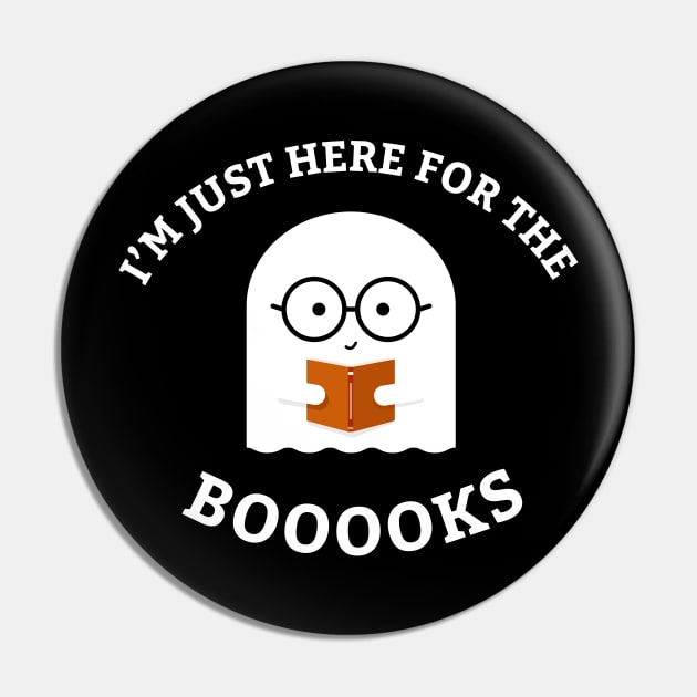 I'm Just Here For The Booooks Pin by cartoonbeing