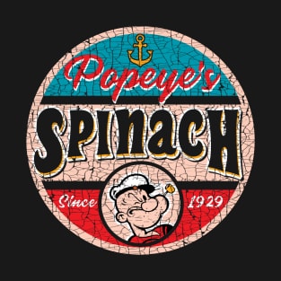 Popeye's Spinach Can Label Cracked T-Shirt