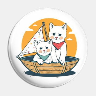 Cat Boat Pin