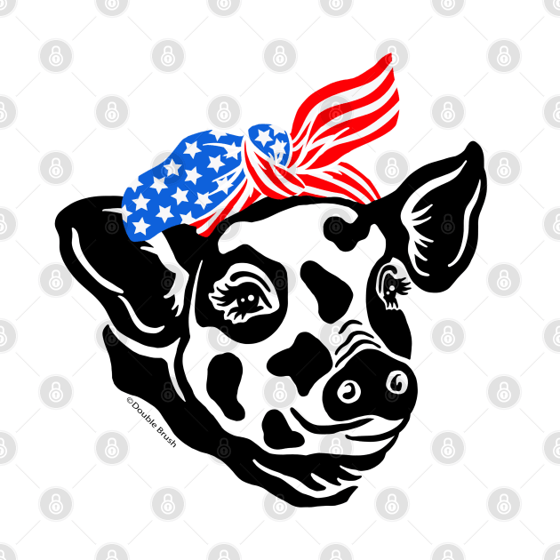 Patriotic Pig USA American Flag Bandana Stars & Stripes by DoubleBrush