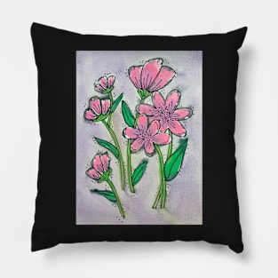 Watercolor Daisies Pillow