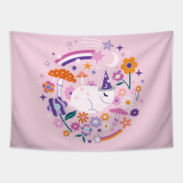 Bunny Wizard Tapestry by CarlyWatts