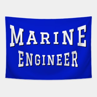 Marine Engineer in White Color Text Tapestry