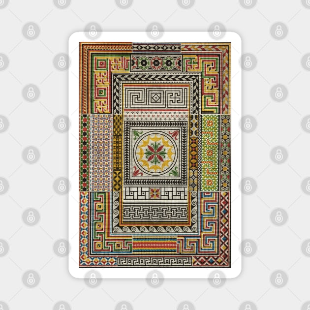 POMPEII MOSAICS PATCHWORK Antique Roman Decor Magnet by BulganLumini