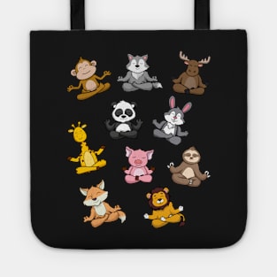 Cute animal doing yoga Tote