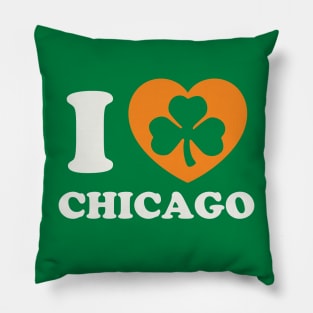 Chicago St Patricks Day Irish Pride Shamrock Heart Pillow