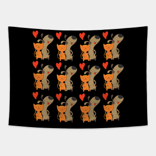 dog and cat lover pattern Tapestry