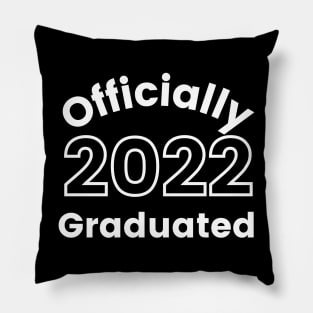 Officially Graduated 2022. Typography White Graduation 2022 Design. Pillow