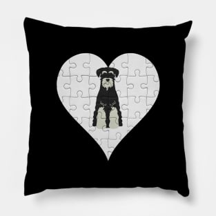 Standard Schnauzer Heart Jigsaw Pieces Design - Gift for Standard Schnauzer Lovers Pillow
