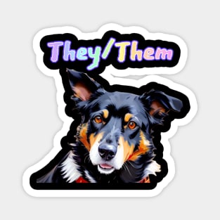 Laylah - They/Them Rainbow Text Green Magnet