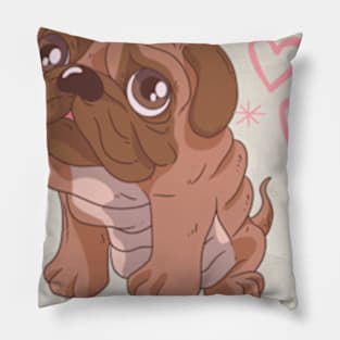 Bulldog Loves Mom Pillow