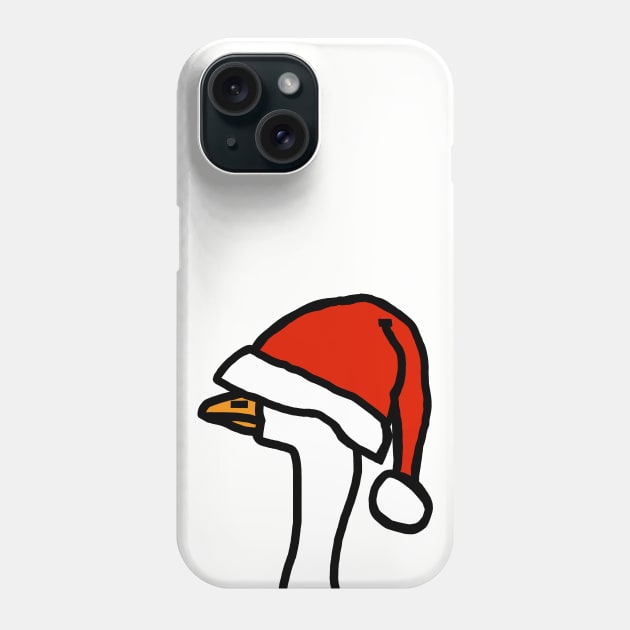 Portrait of a Gaming Goose Wearing Stolen Christmas Santa Hat Phone Case by ellenhenryart