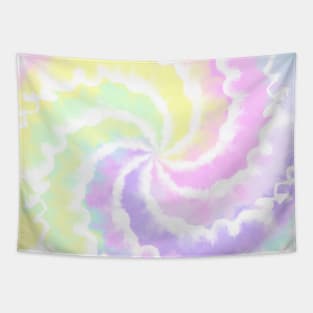 Tie Dye Pastel Rainbow Spiral Tapestry
