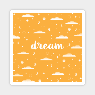 Dream, clouds, moons and stars pattern Magnet