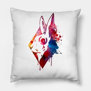 Colorful Rabbit Artwork Pillow