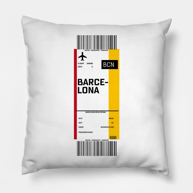 Boarding pass for Barcelona Pillow by ghjura