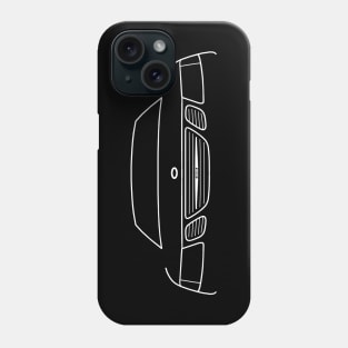 Saab 9-3 classic car white outline graphic Phone Case