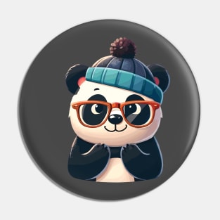 Cute Panda Wearing glasses Pin