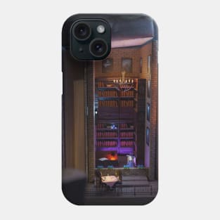 Miniature bookshelf alley - library and cafe Phone Case