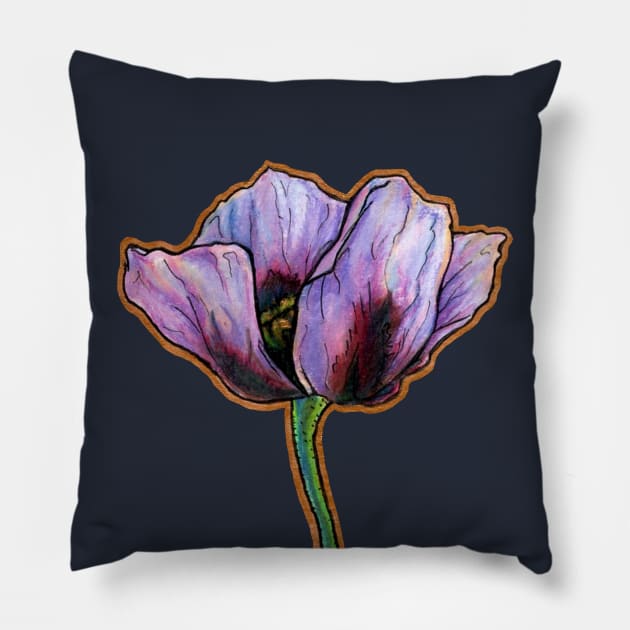 Blue Poppy Pillow by ThisIsNotAnImageOfLoss