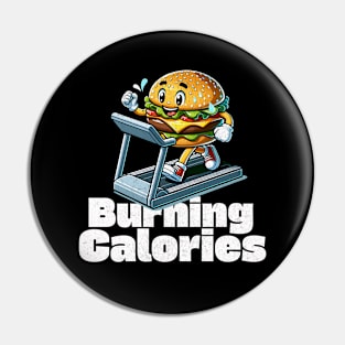 Hamburger on Treadmill Burning Calories Pin