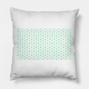 background with hexagon motif and green star Pillow