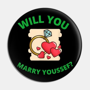 Will You Marry Youssef Engagement Ring Red Hearts Proposal Pin