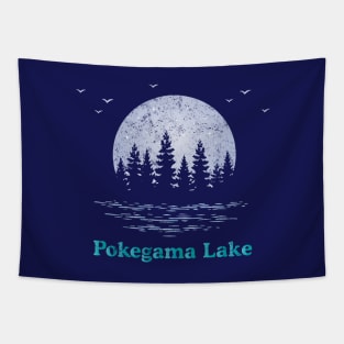 Pokegama Lake Moon Stars Trees Outdoors Tapestry