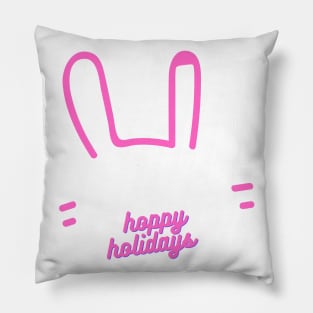 Christmas Rabbit Hoppy Holidays Rabbit Lovers Gift Bunnies Owners Pillow