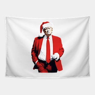 Trump in red suite as Santa Tapestry