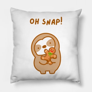 Oh Snap Christmas Gingerbread Man Sloth Pillow