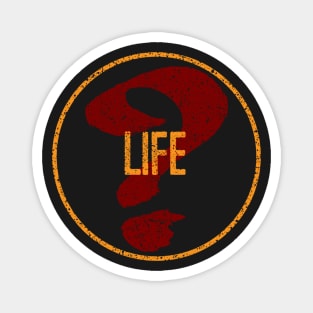 Life Question 4 - Question Mark Motif Logo Style Design Magnet