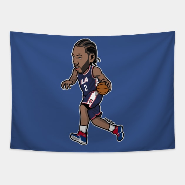 Kawhi Leonard LAC Cartoon Style Tapestry by ray1007