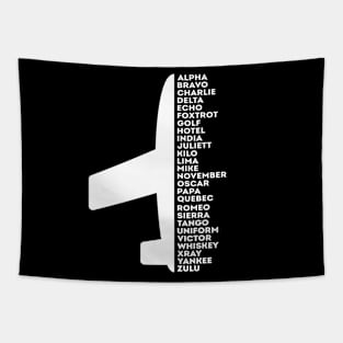 Plane and Phonetic Alphabet Tapestry