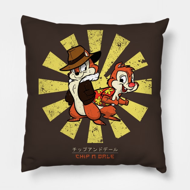 Chip N Dale Retro Japanese Pillow by Nova5