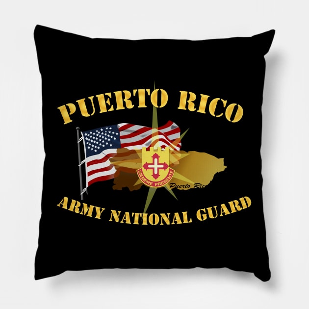 Puerto Rico - ARNG w Flag Pillow by twix123844